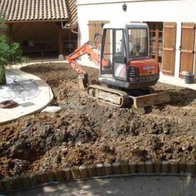 Terrassement des zones d'engazonnement